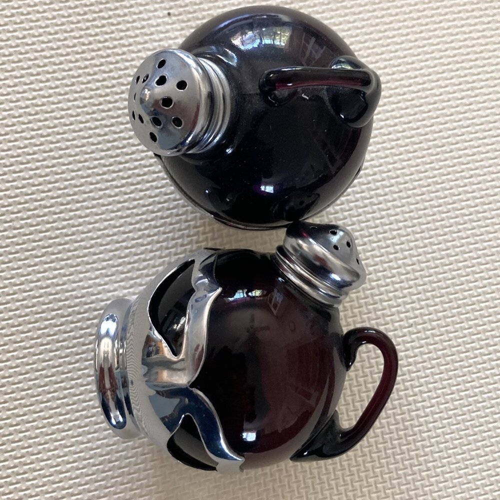 Farber Brothers Garnet Salt and Pepper Shakers - Vintage!